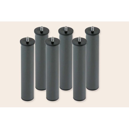 6 cylindrical metal legs