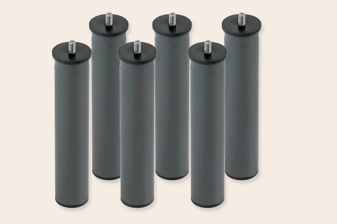 6 cylindrical metal legs